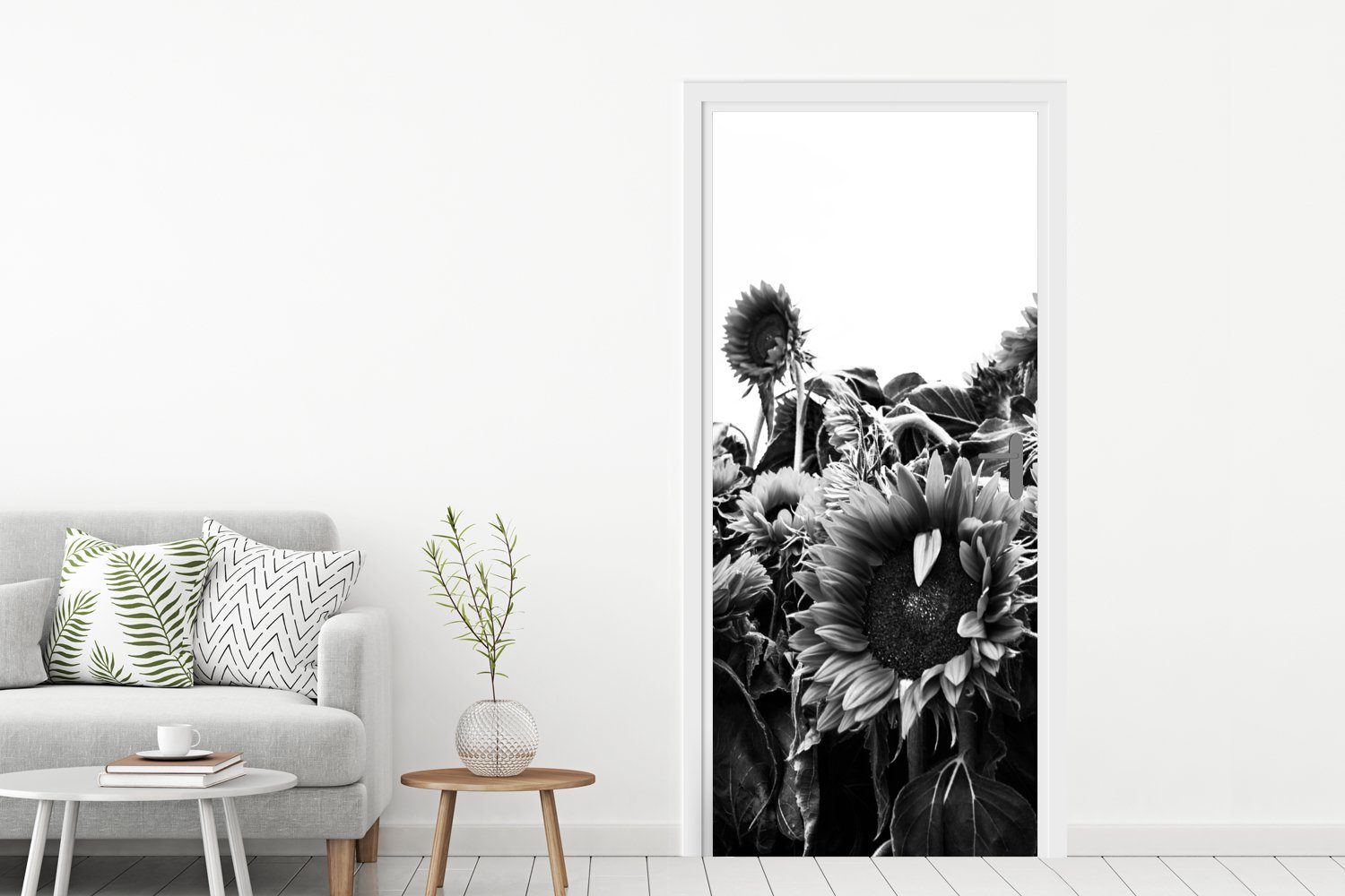 MuchoWow Türtapete cm weiß, Sonnenblumen Türaufkleber, Holland für St), und (1 Matt, Tür, schwarz in 75x205 bedruckt, Fototapete