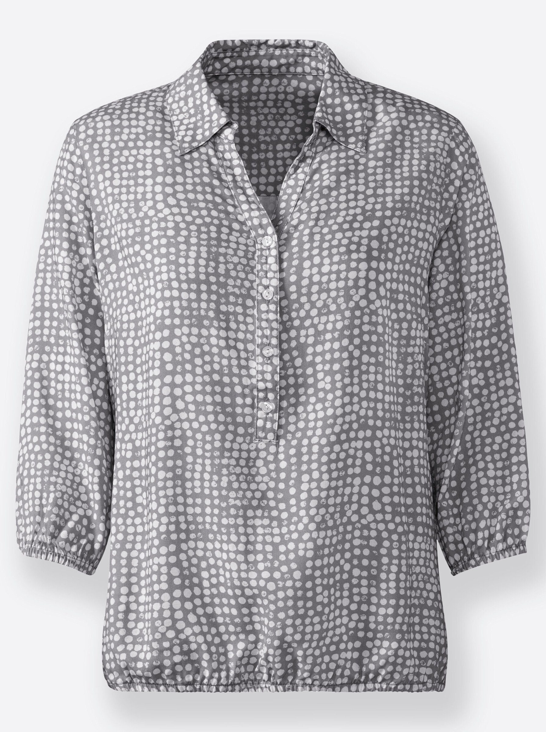 grau-weiß-bedruckt Bluse WEIDEN Klassische WITT