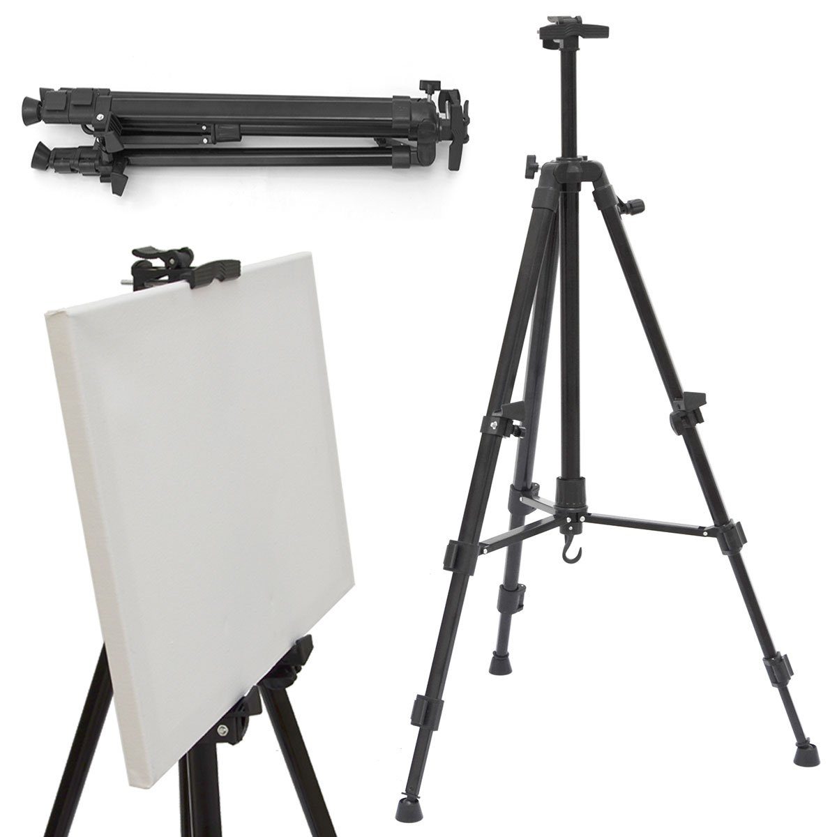 eyepower Staffelei Aluminium Feld Staffelei Leinwand Tischstaffelei 52-155cm, 52-155cm