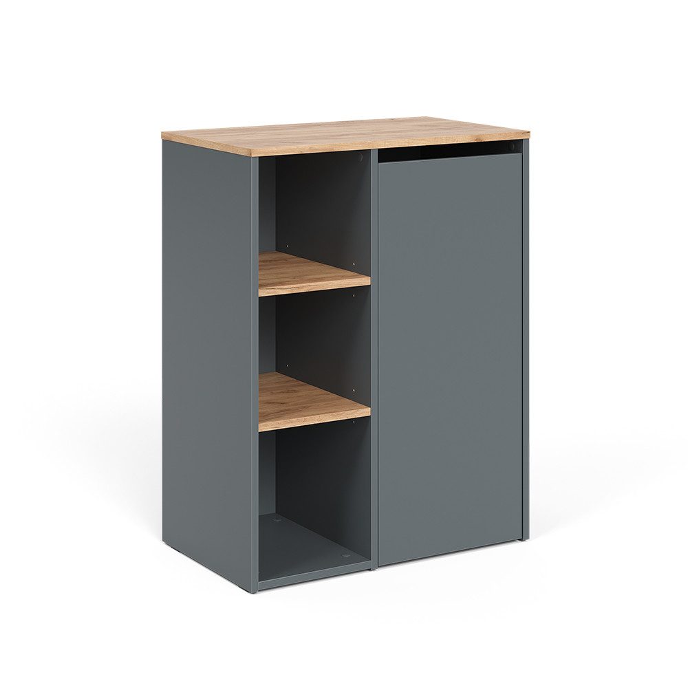 Vicco Wäscheschrank Viktor, Anthrazit/Goldkraft Eiche, 68 x 88.2 cm, mit of günstig online kaufen