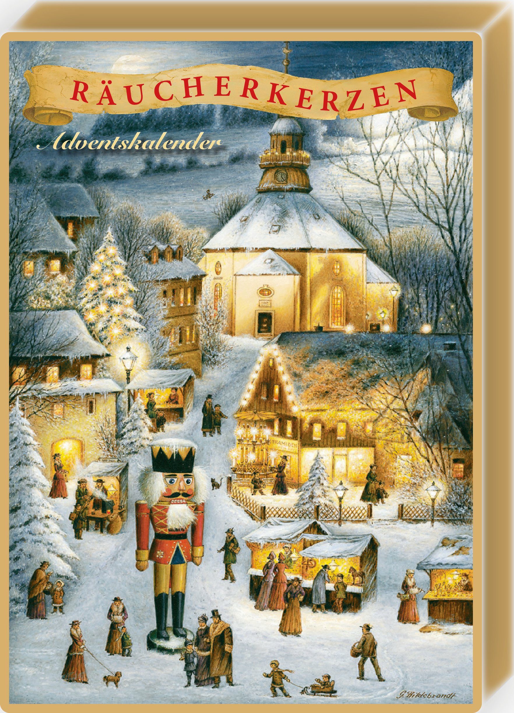 Olewinski & Tochter Adventskalender Räucherkerzen-Adventskalender, Motiv: Seiffen, Original Crottendorfer Räucherkerzen
