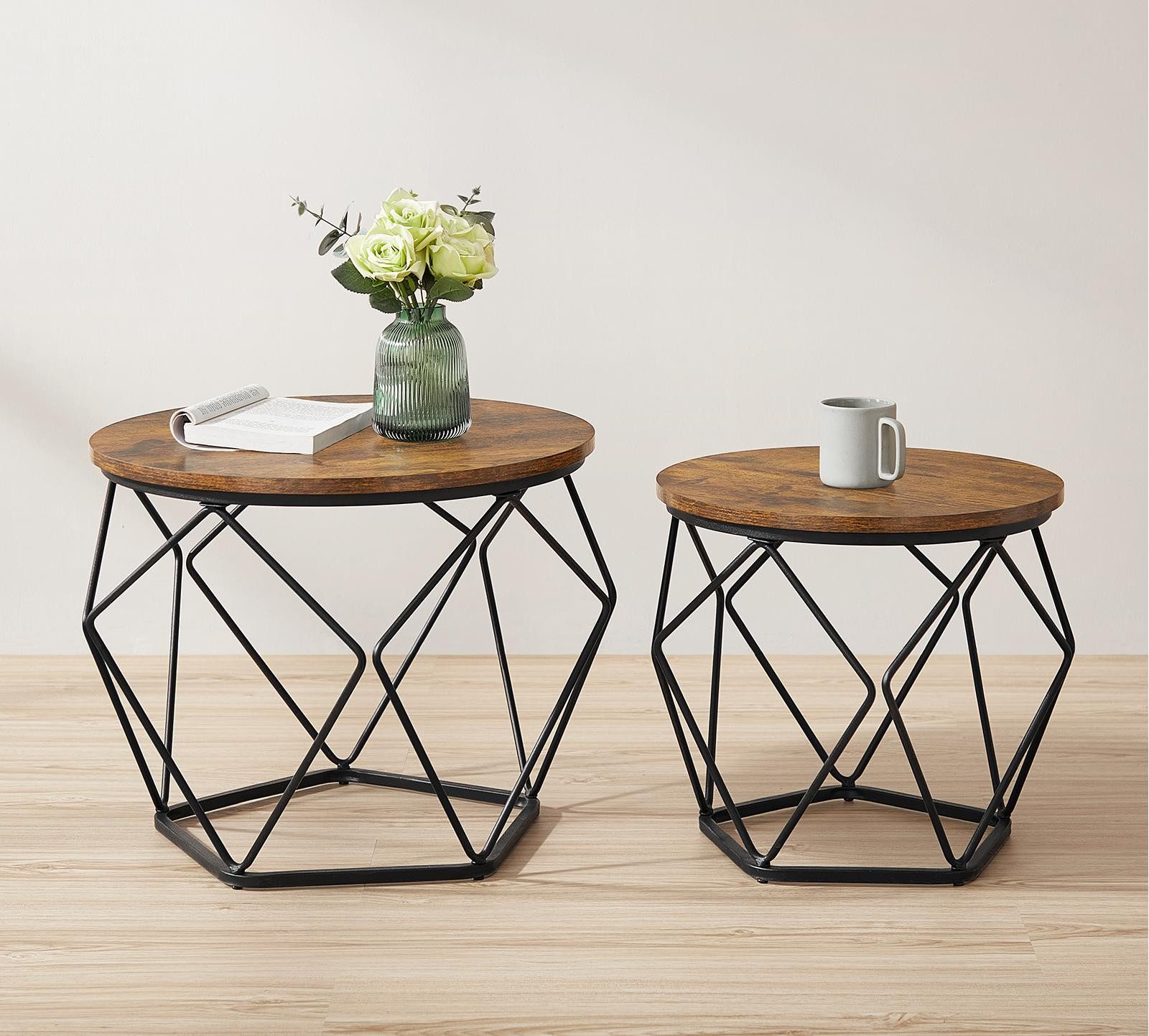 VASAGLE Couchtisch (2er Set), Beistelltisch, abnehmbare günstig online kaufen