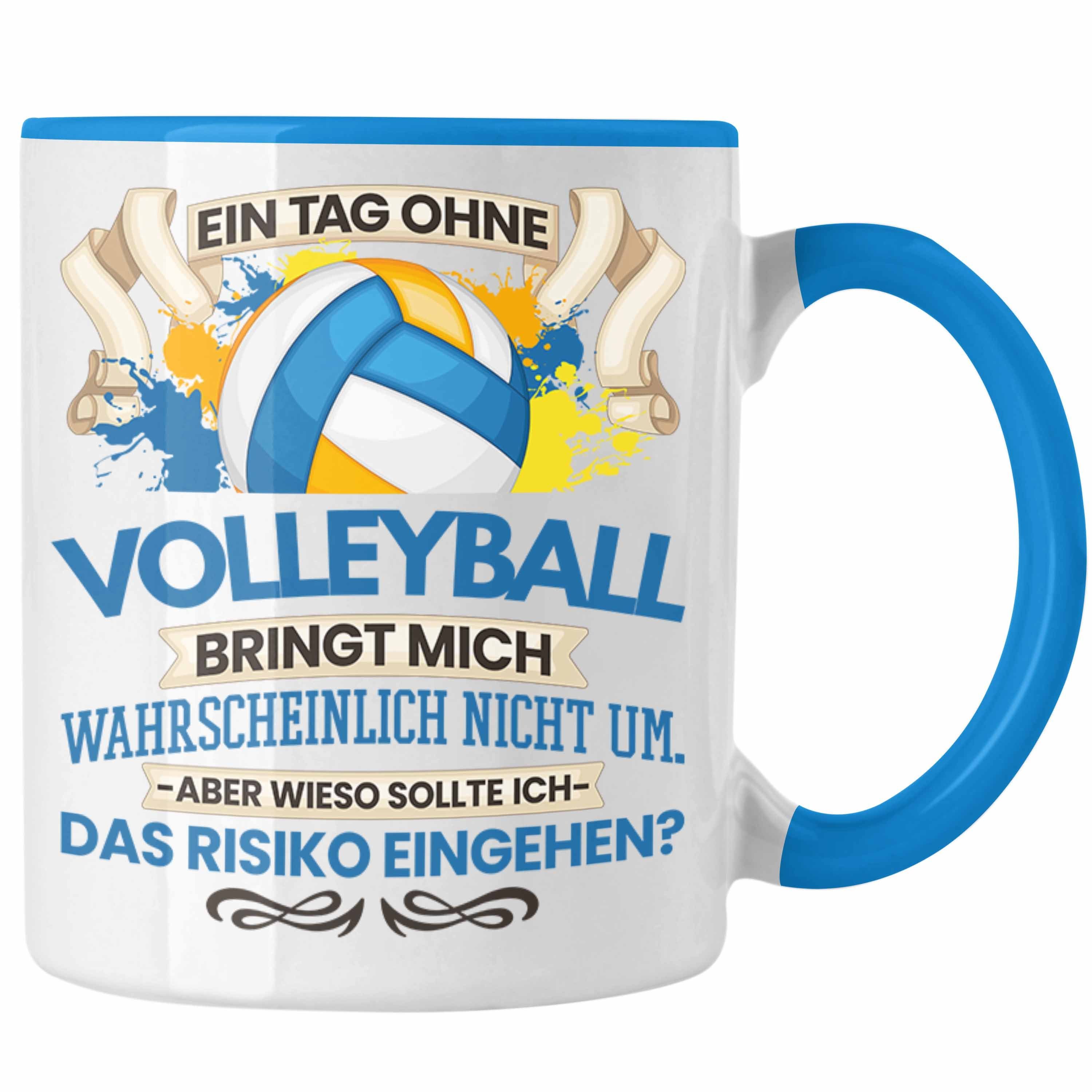 Trendation Tasse Trendation - Volleyball Tasse Geschenk für Volleyball-Trainer Spieler Blau