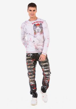 Cipo & Baxx Langarmshirt mit coolem Markenprint