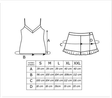 Donna Shorty Schlafanzug kurz mit unifarbener Shorts Top mit Punkte Print (Set, 2 tlg., 1 Stück) Made in Europa