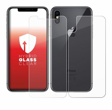 upscreen flexible Panzerglasfolie für Apple iPhone X (Display+Rückseite), Displayschutzglas, Schutzglas Glasfolie klar