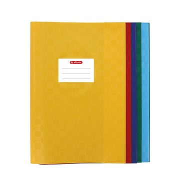 Herlitz Schulheft Hefthülle A4 Baststruktur farbig 10er Set, Heftumschläge Heftschoner