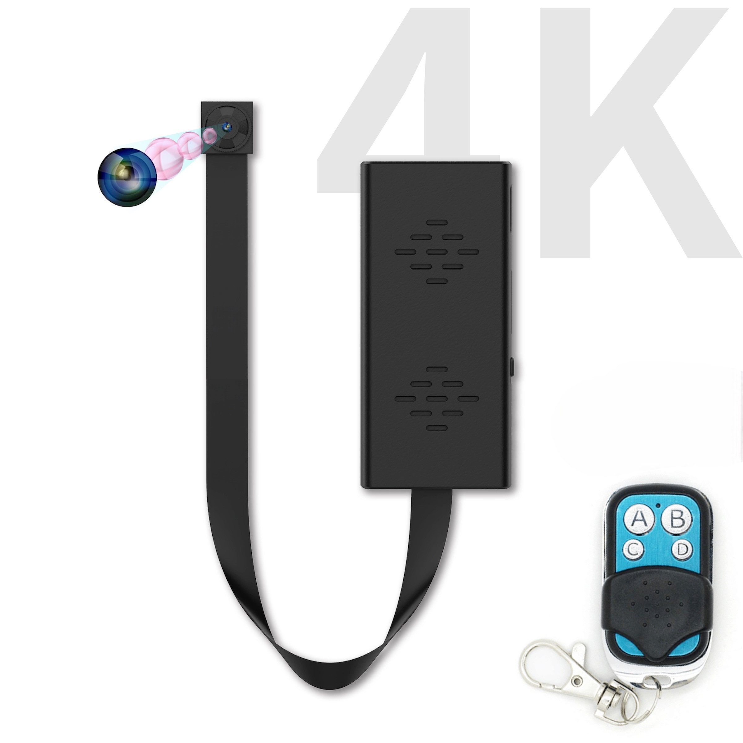 SpionProfi Überwachungskamera 128GB 4K Mini Kamera Video Aufnahme Bewegungsmelder Einbau Nistkasten (Innenbereich, Außenbereich (nicht Wasserdicht), 1-tlg., 4K Ultra HD Mini Spycam Spion versteckte Kamera Einbau)