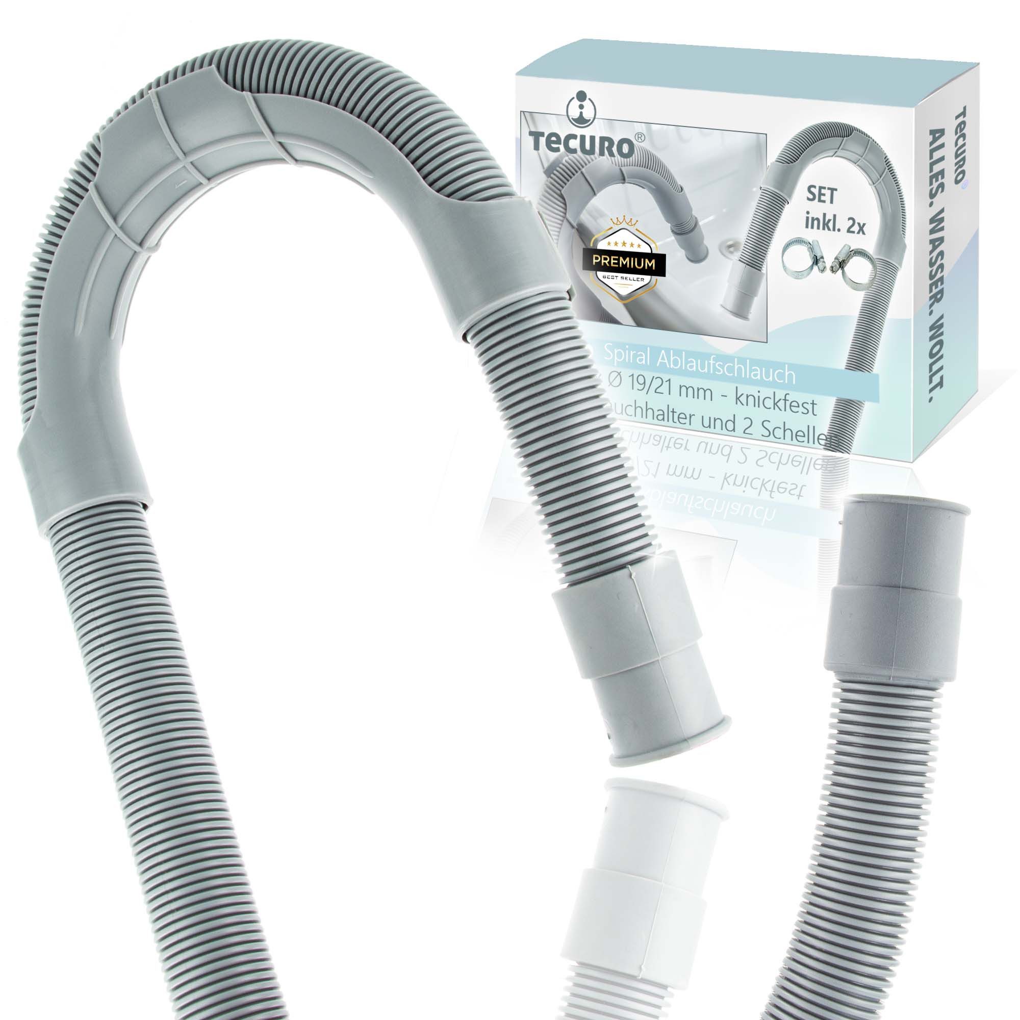 tecuro Schlauch Spiral Ablaufschlauch Ø 19/21 mm Waschmaschine Geschirrspül günstig online kaufen