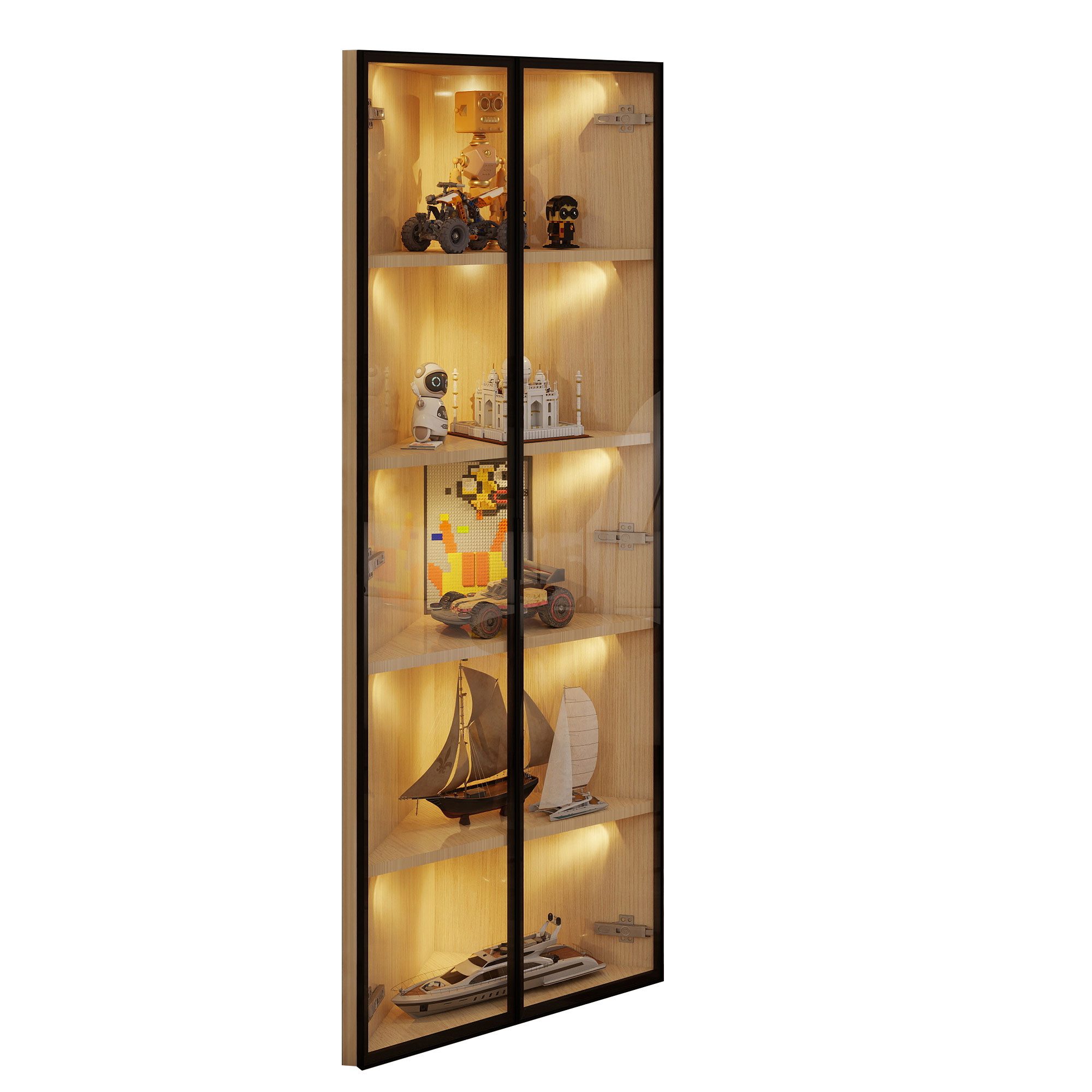 MODFU Vitrine Platzsparende Glasvitrine (Weinschrank, Badezimmerschrank, fü günstig online kaufen