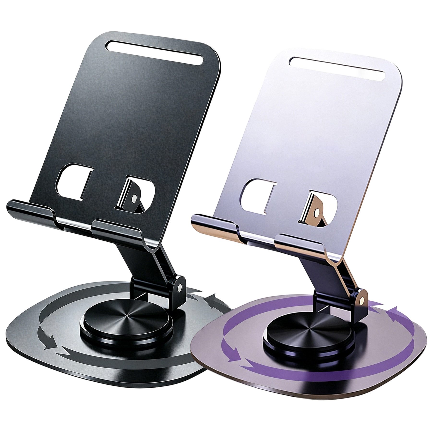 Mutig Smartphone-Halterung 2 Stück 360° drehbare Handyhalterung Schreibtisch, (höhenverstellbar & faltbar, flexible Handyhalterung, 2-tlg., stabile Metall Konstruktion, rutschfest, langlebig, universell kompatibel für Smartphone & Tablet)