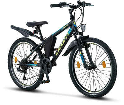 Licorne Bike Mountainbike Licorne Bike Guide Premium Mountainbike in 20, 24 und 26 Zoll - Fahrrad für Mädchen, Jungen, Herren und Damen - Shimano 21 Gang-Schaltung, Kinderfahrrad, Kinder