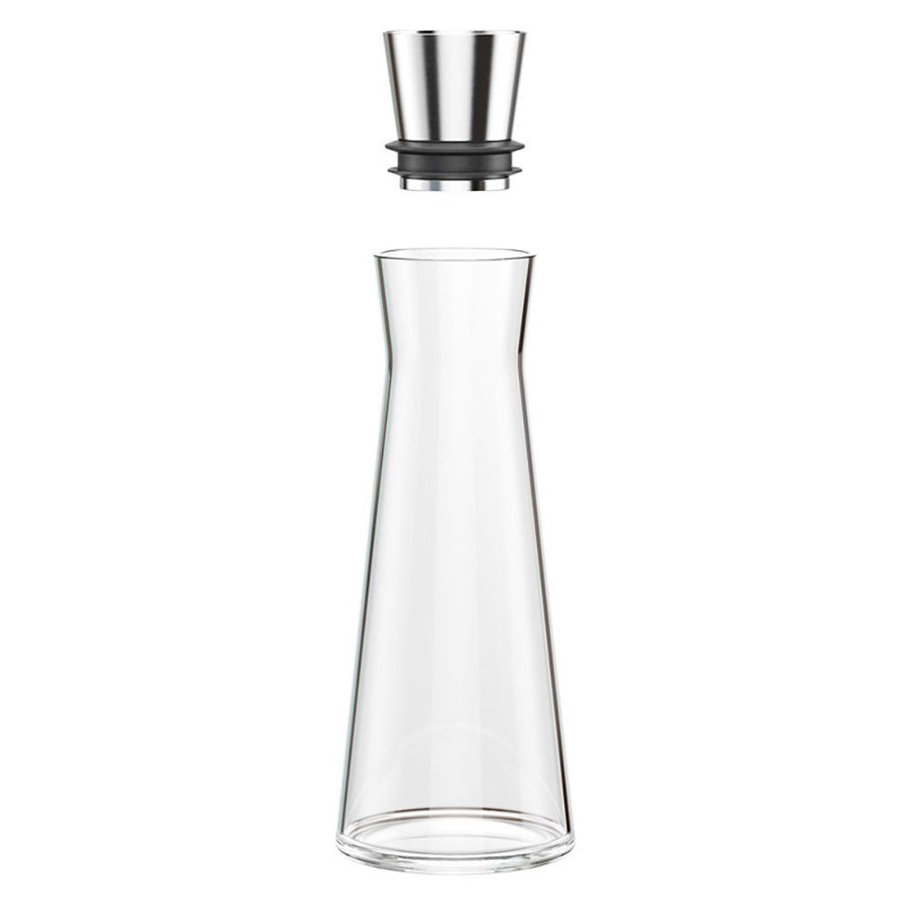 Emsa Wasserkaraffe EMSA FLOW SLIM Carafe, Kühlkaraffe Karaffe Glas/Edelstahl, 1,0L, (1-tlg)