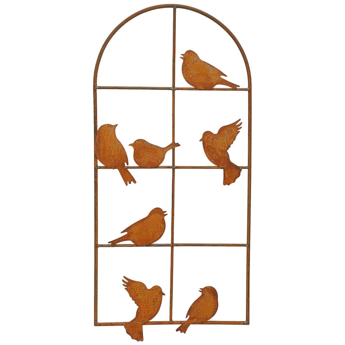 Gartenfigur Deko Fenster Vogel Rost