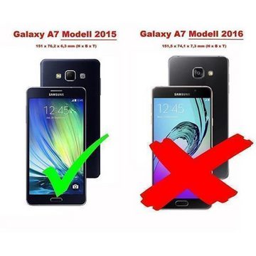 Cadorabo Handyhülle Samsung Galaxy A7 2015 Samsung Galaxy A7 2015, Klappbare Handy Schutzhülle - Hülle - mit Standfunktion und Kartenfach