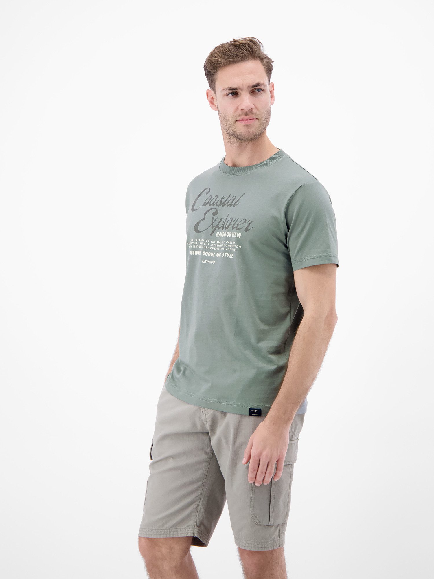 LERROS T-Shirt T-Shirt aus 100 % Baumwolle mit Brustprint