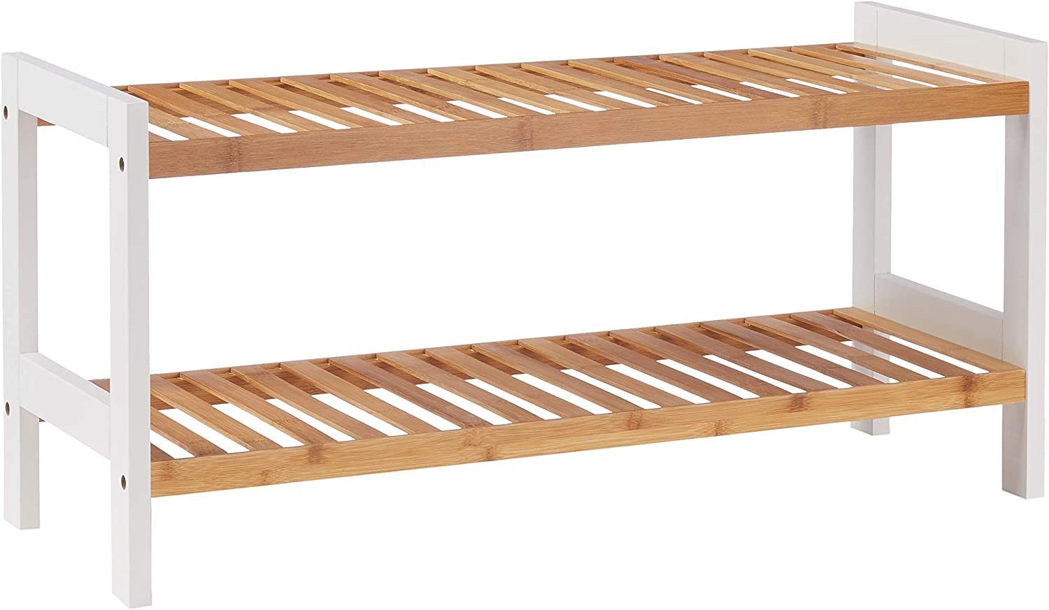 HAKU Schuhregal HAKU Möbel Schuhregal - weiß-natur - H. 34cm x B. 70cm