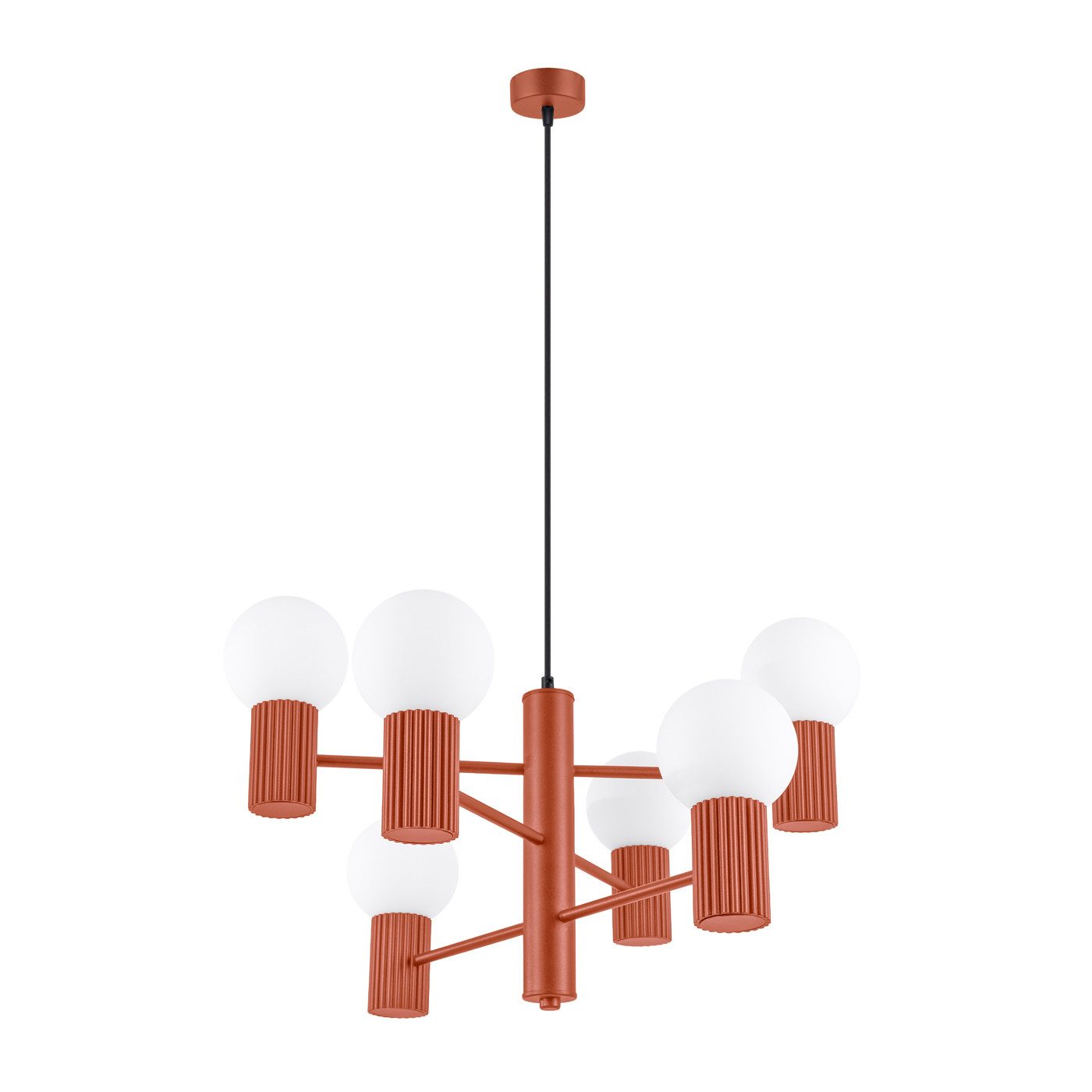 SOLLUX lighting Kronleuchter Kronleuchter Halo 6 Roter Ocker, Nicht enthalten