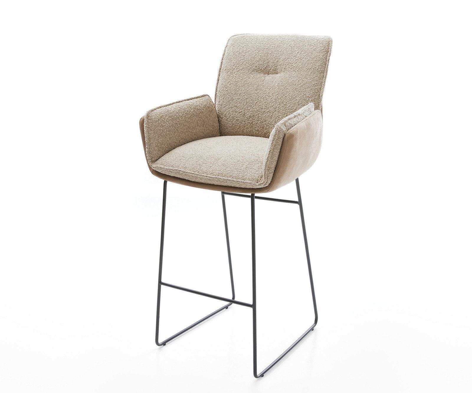 DELIFE Barhocker Nela-Flex, Kufengestell Metall Materialmix Schlamm Taschenfederkern