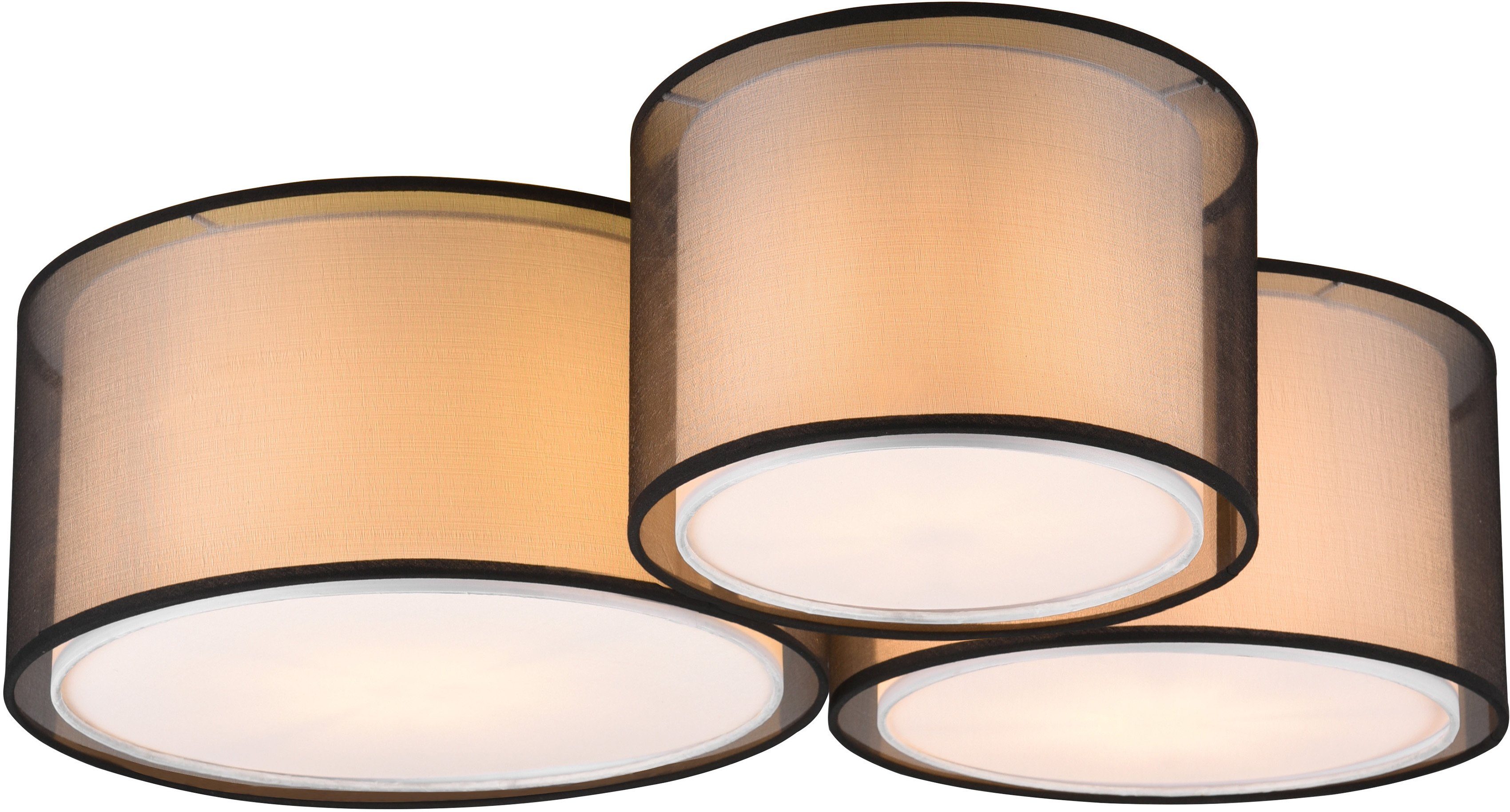 my home Deckenleuchte Liotta, Leuchtmittel wechselbar, 3-flammig mit Doppel günstig online kaufen