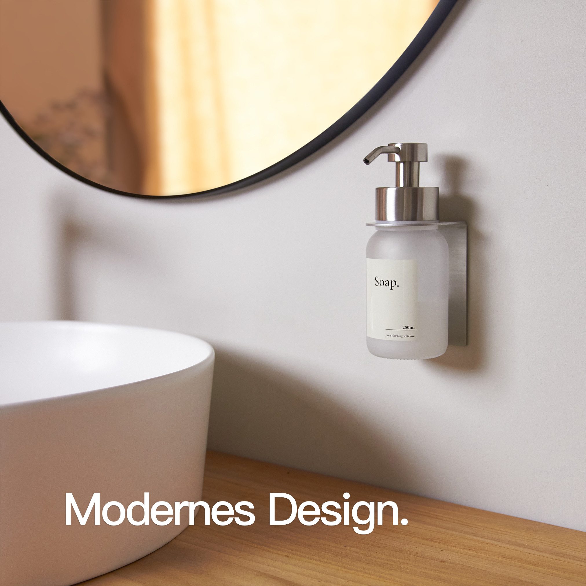 Designfabrik Hamburg Seifenspender Wandmontage ohne Bohren 250 ml, Pumpspen günstig online kaufen