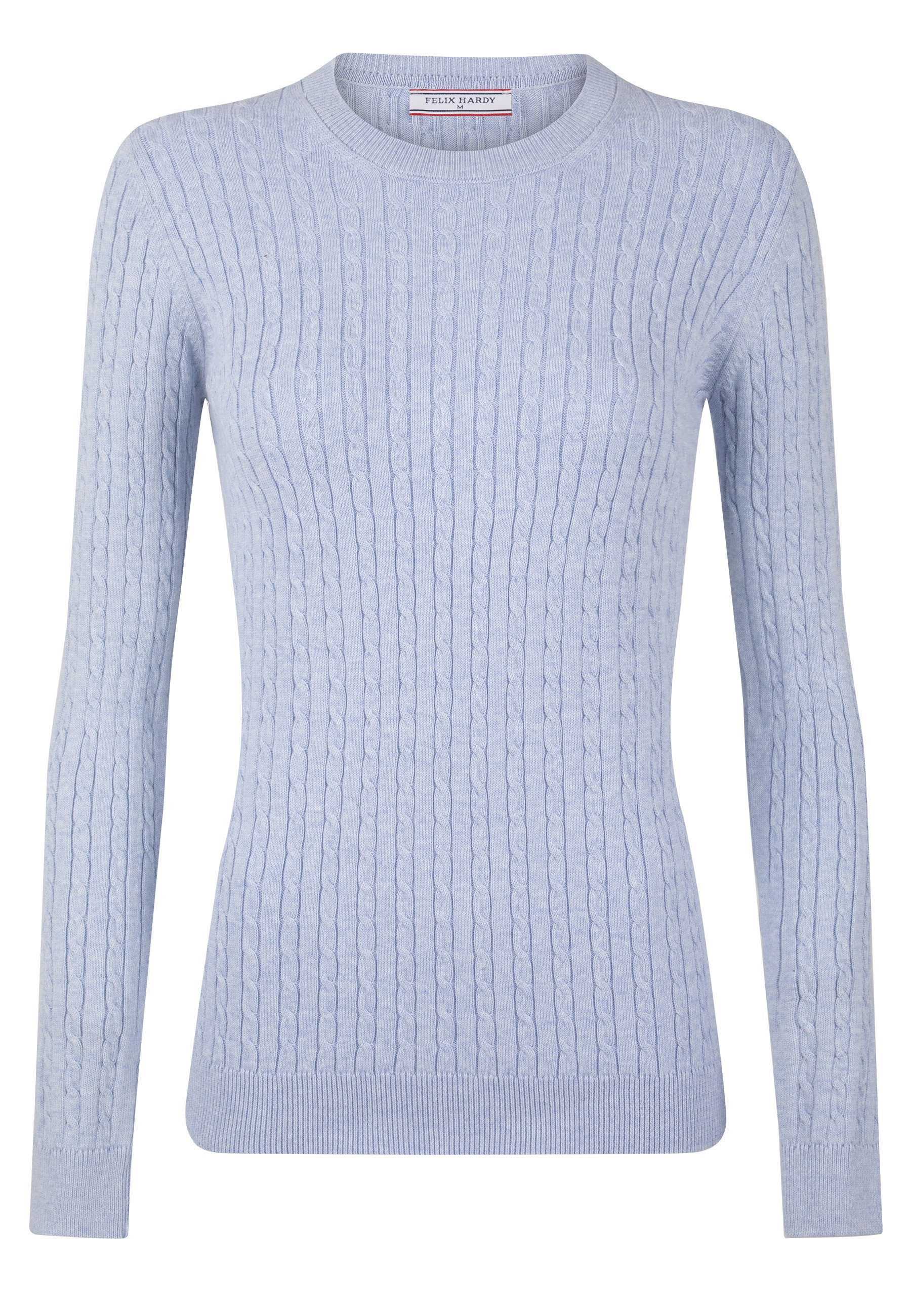 Rundhalspullover Zopfmuster Pullover mit Rundhals