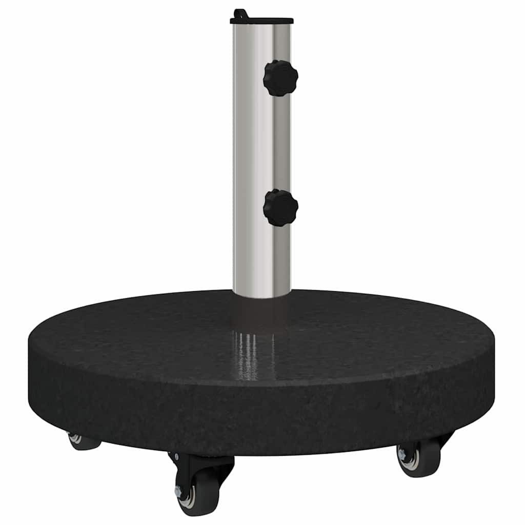 vidaXL Schirmhalter Sonnenschirmständer 30kg Schwarz Granit und Edelstahl Rund, 1 tlg.