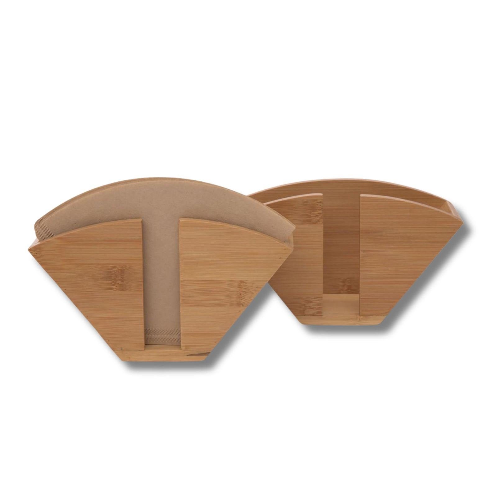 Papierfilter Küchenrollenhalter 2 er Set Kaffeefilterhalter Bambus Kaffeefiltetüten, Bambus, bestend aus 2 Kaffeefilterhalter