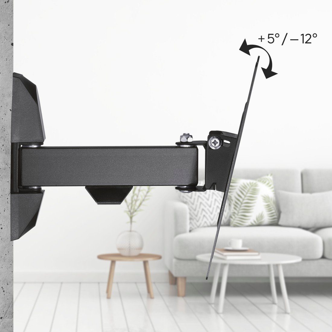 Hama TV-Wandhalterung Halterung, schwenkbar, neigbar 48 - 122 cm (19" - 48), (bis 48 Zoll, max. 20 kg)