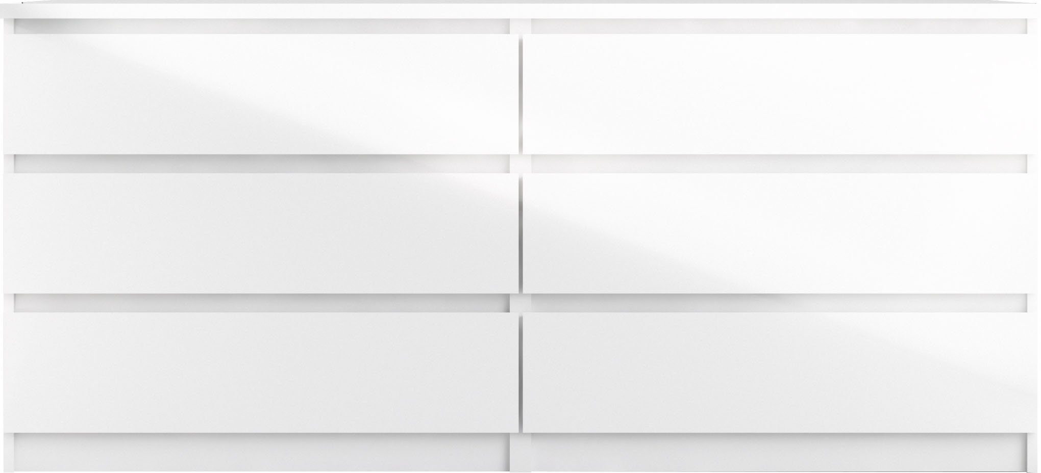 INOSIGN Kommode Naia, Aufbewahrung, 6 Schubladen, grifflose Front, viel Stauraum, Modern, skandinavisches Design, in mehrere Farben, Metallgleiter. Reduzierter Preis € 199,99. Unverbindliche Preisempfehlung € 720,00