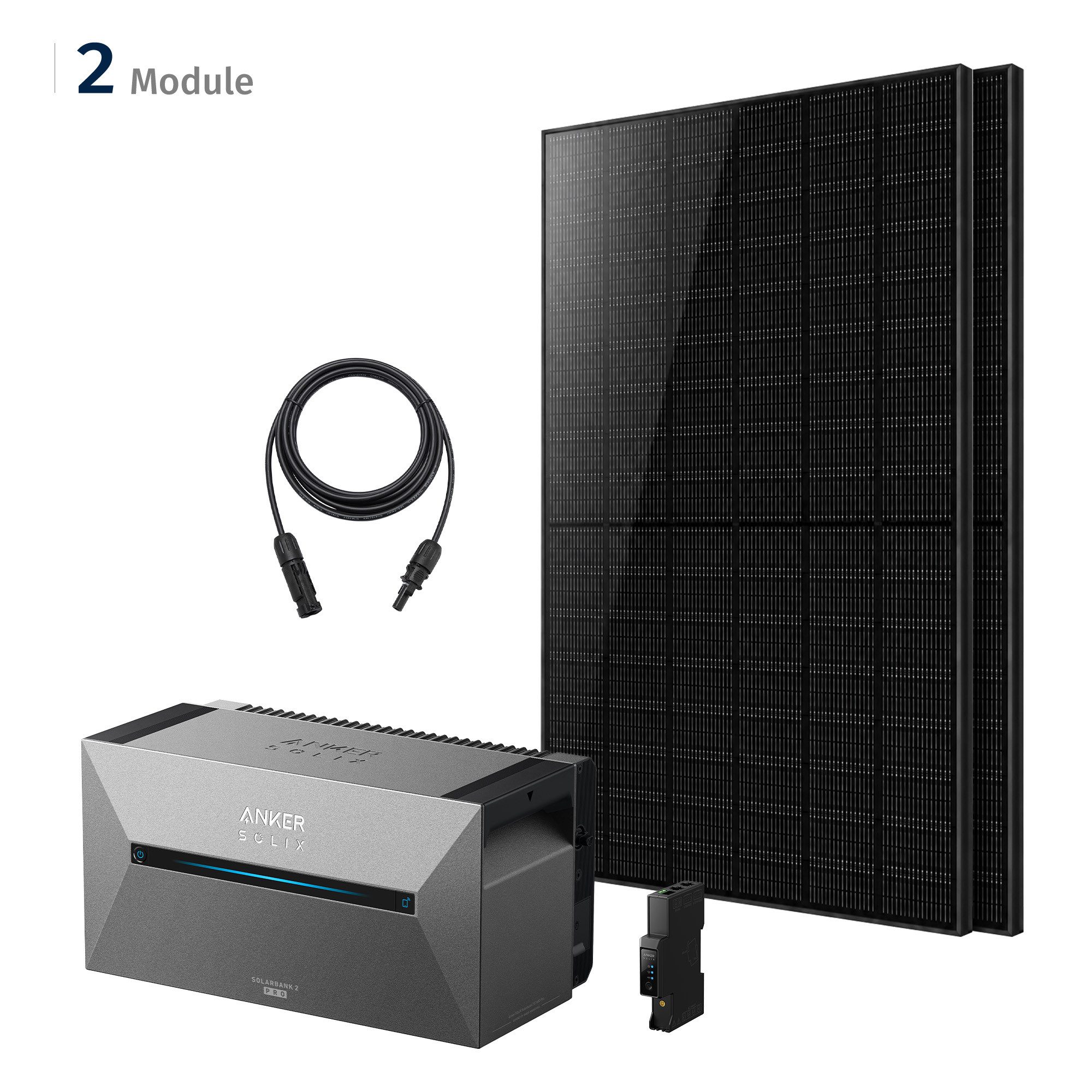 SolarMars Balkonkraftwerk mit Speicher Anker Solix Solarbank 2 E1600 Pro, 1000 W, 0% MwSt