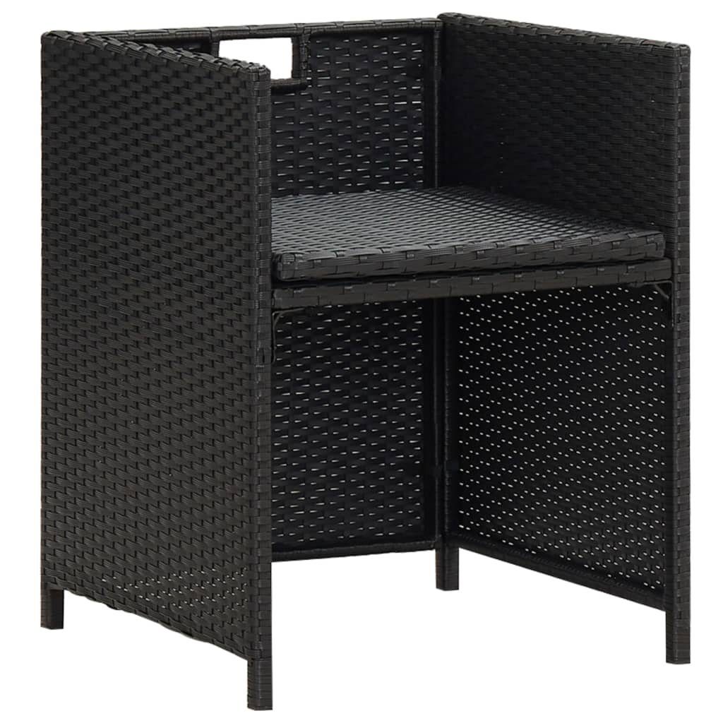 2 Schwarz Stk. Rattan Polstern Kissen Poly furnicato und Gartenstühle Gartenstuhl mit