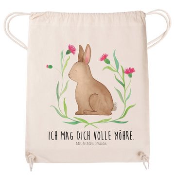 Mr. & Mrs. Panda Sporttasche Hase Sitzen - Transparent - Geschenk, Ostern Kinder, Frohe Ostern, St (1-tlg), Weiche Kordel