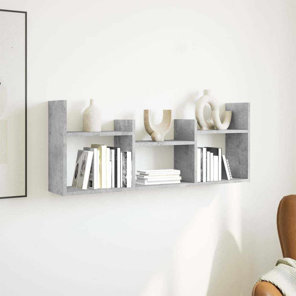 vidaXL Regal Wandschrank 100x18x40 cm Betongrau günstig online kaufen