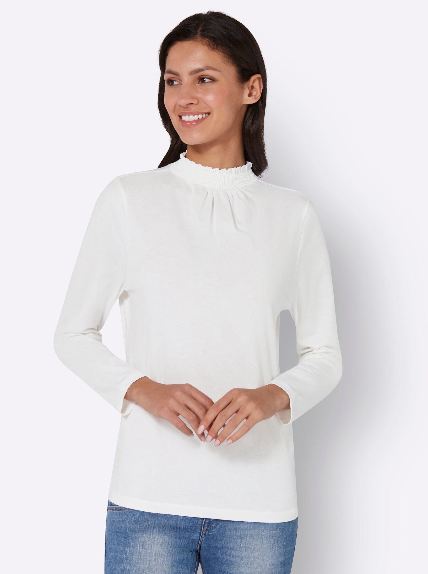 Sieh an! T-Shirt Stehkragenshirt . günstig online kaufen