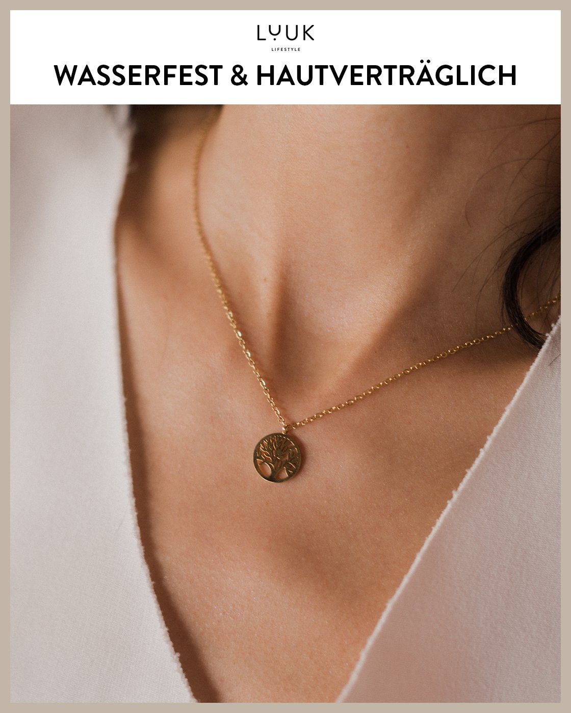 LUUK LIFESTYLE Kette mit Anhänger Lebensbaum, Edelstahlkette in edlem Desig günstig online kaufen