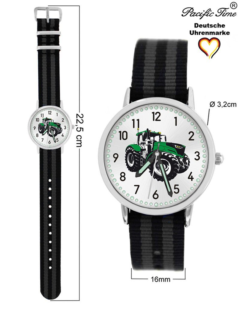 Pacific Time Quarzuhr grün grau Wechselarmband, Kinder schwarz Mix Versand Gratis - und Match Design Traktor Armbanduhr