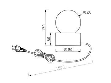 meineWunschleuchte LED Nachttischlampe, Mitgeliefertes Leuchtmittel per Berührungsschalter in 3 Stufen dimmbar, LED wechselbar, warmweiß, klein-e Fenster-lampe Blau mit Glaskugel dimmbar für Fensterbank Ø12cm