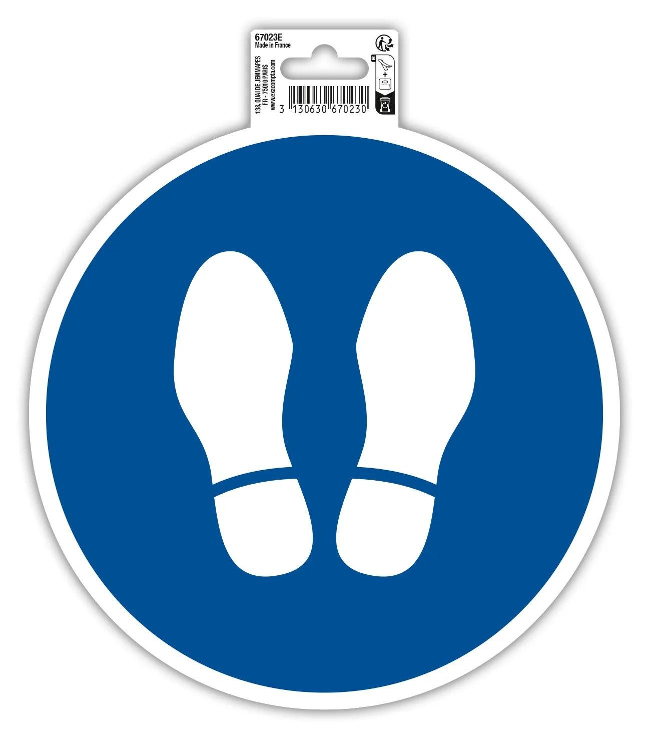 EXACOMPTA Warnschild Hinweisschild Halt PVC selbstklebend rutschfest 20cm Blau 67023E, Sockel