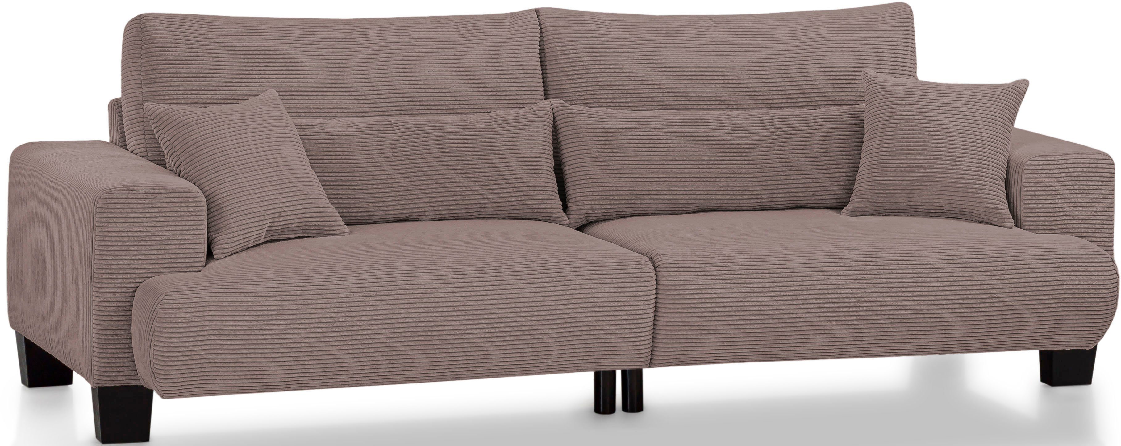 exxpo - sofa fashion Big-Sofa Big Ayo, Megasofa, toller Sitzkomfort, modern & zeitlos, Cord Bezug, inkl. loser Rücken- und Zierkissen, frei im Raum stellbar, cappuccino