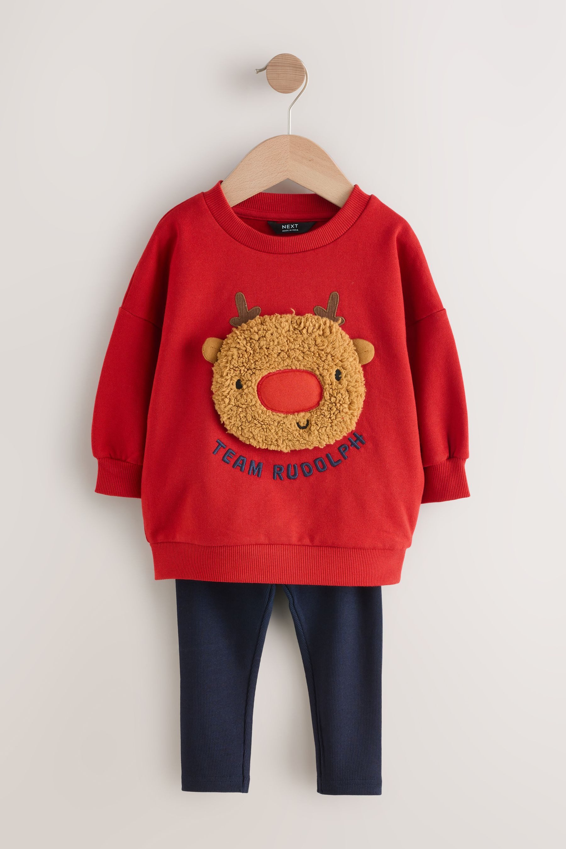 Next Top & Leggings Weihnachts-Leggings und Pulli im Set (2-tlg)
