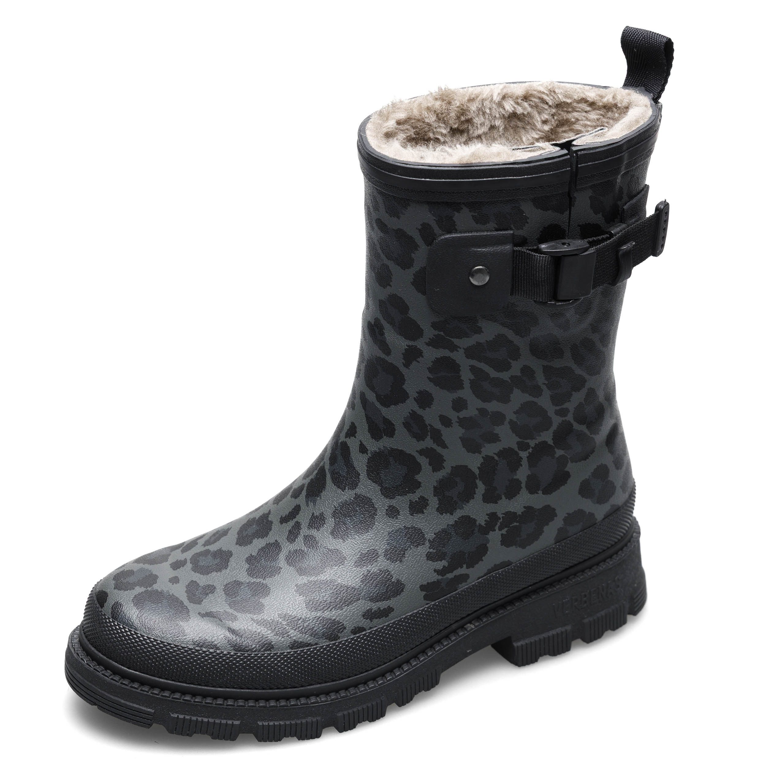 VERBENAS LINA FUR SMOOTH ANIMAL Gummistiefel Leo Black