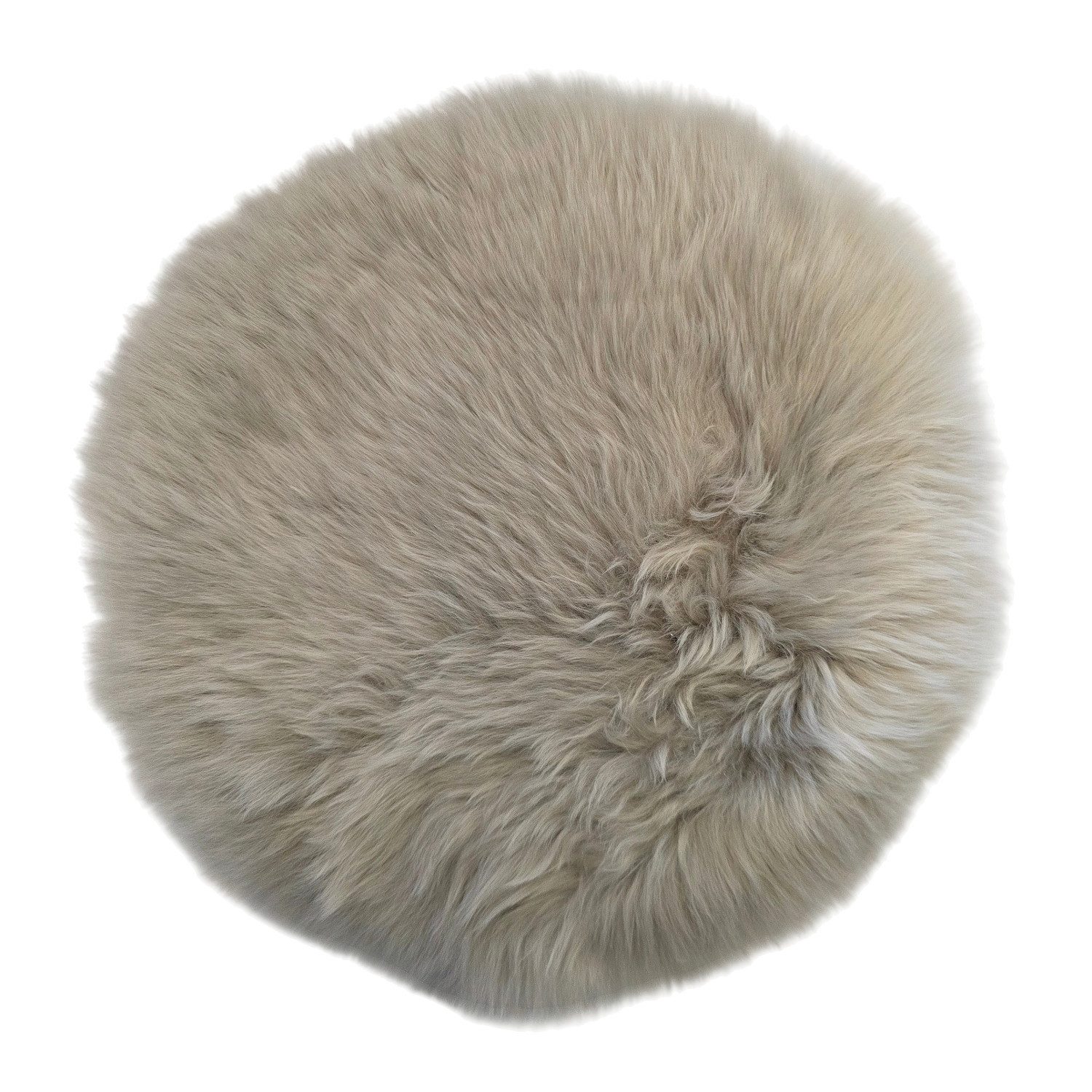 Macosa Home Sitzkissen Dekofell rund vers. Farben 34 cm echtes Lammfell, modern Sitzplaid Sitzkissen Deko Fell