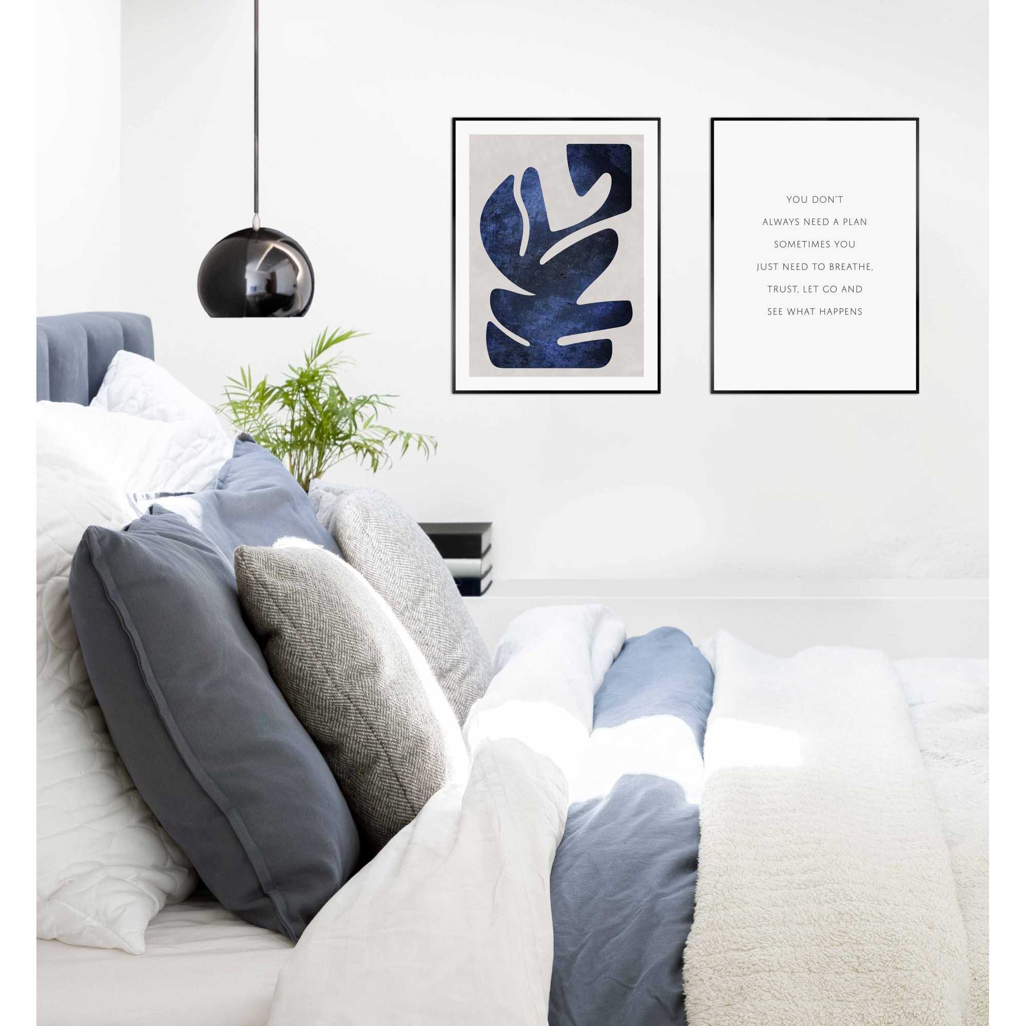 Reinders! Poster Abstract Blue, Home Office - Organische Formen - Mindset - Blau - MDF - Abstrakt