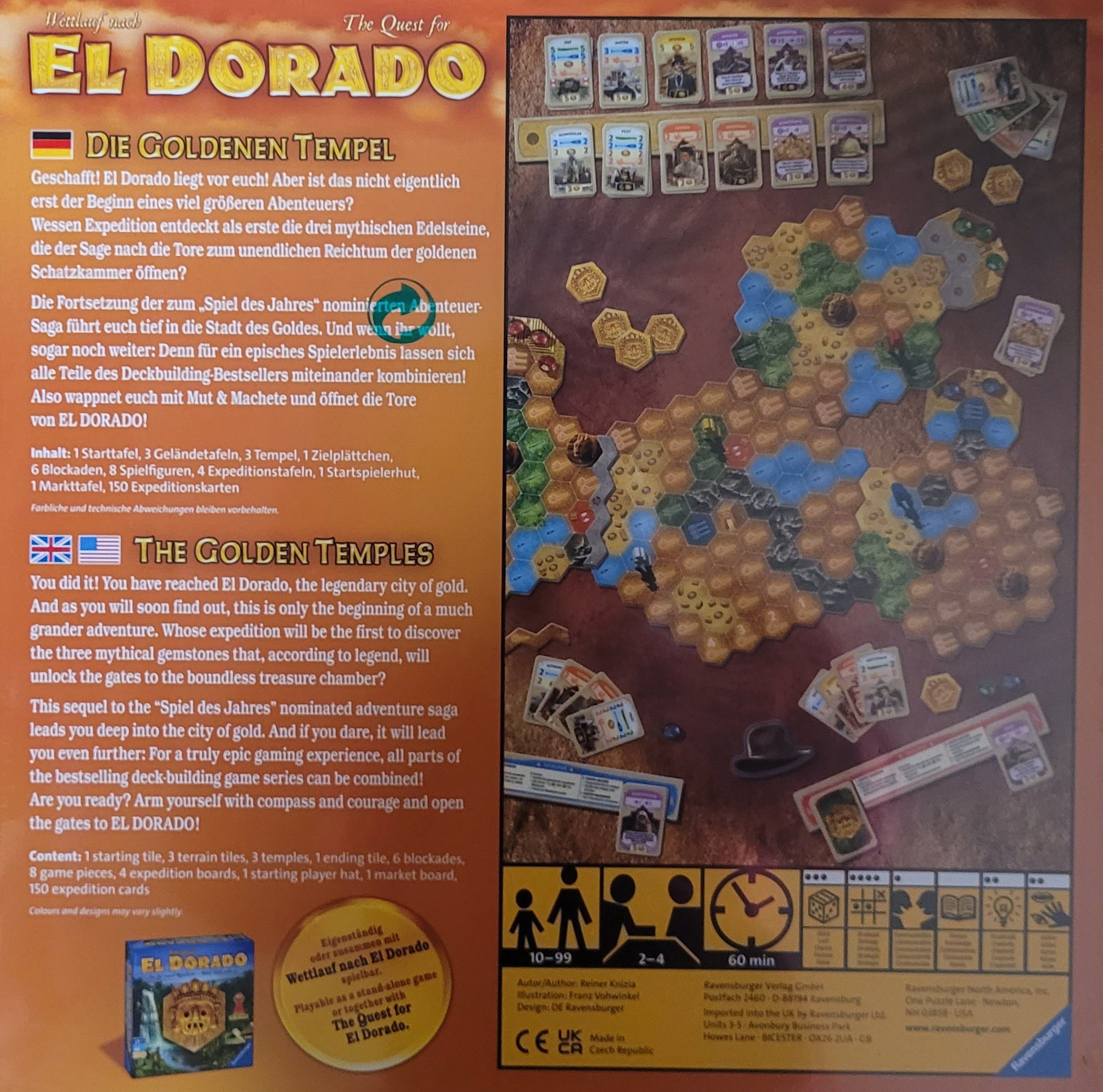 Ravensburger Spiel Wettlauf nach El Dorado Die goldenen Tempel,Familienspiel, Ravensburger 26129 Wettlauf nach El Dorado Die goldenen Tempel,Familienspiel, Made in Europe