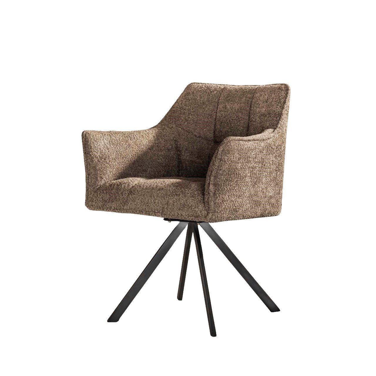 Vintagehaus Drehstuhl Esszimmerstuhl Raster drehbar Bouclé Armlehnstuhl