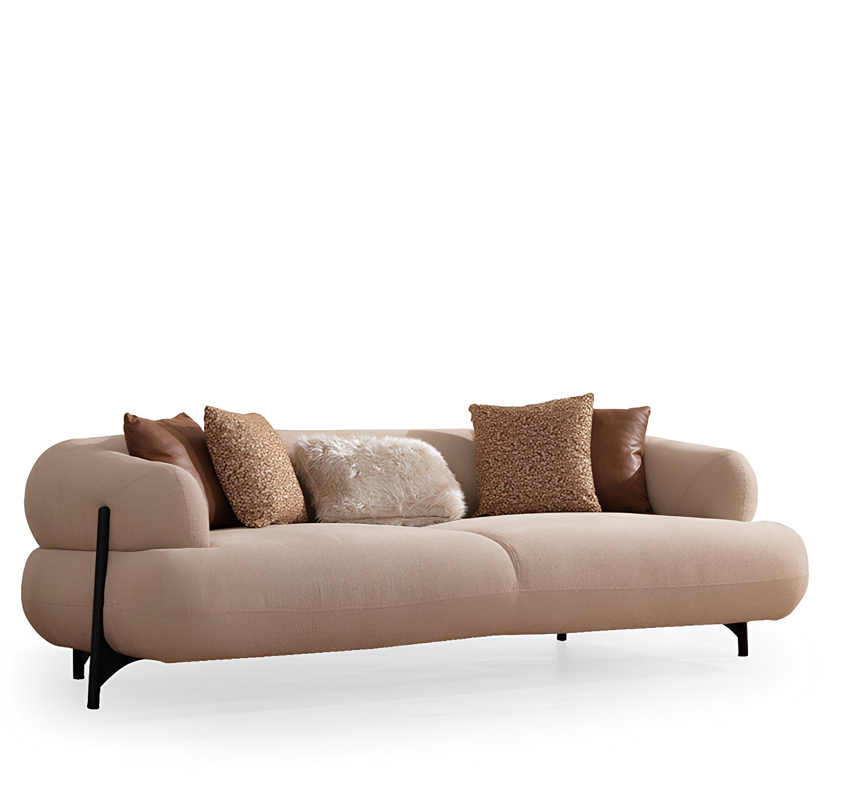Xlmoebel 3-Sitzer Designer Sofa aus hochwertigem weißen Polsterstoff für das Wohnzimmer, 1 Teile, Hergestellt in Europa
