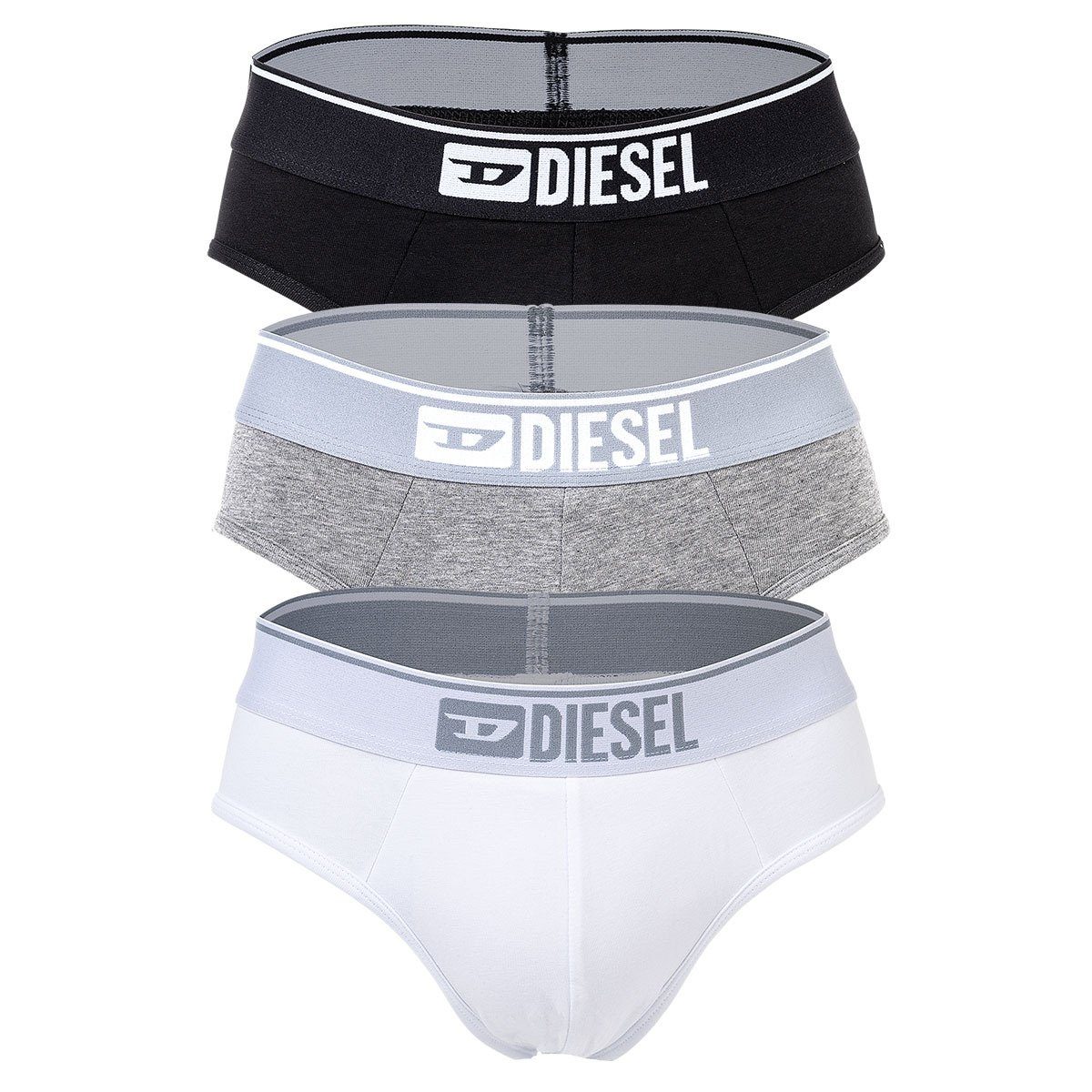 Diesel Slip Herren Slips, 3er Pack - UMBR-ANDRETHREEPACK Schwarz/Grau/Weiß