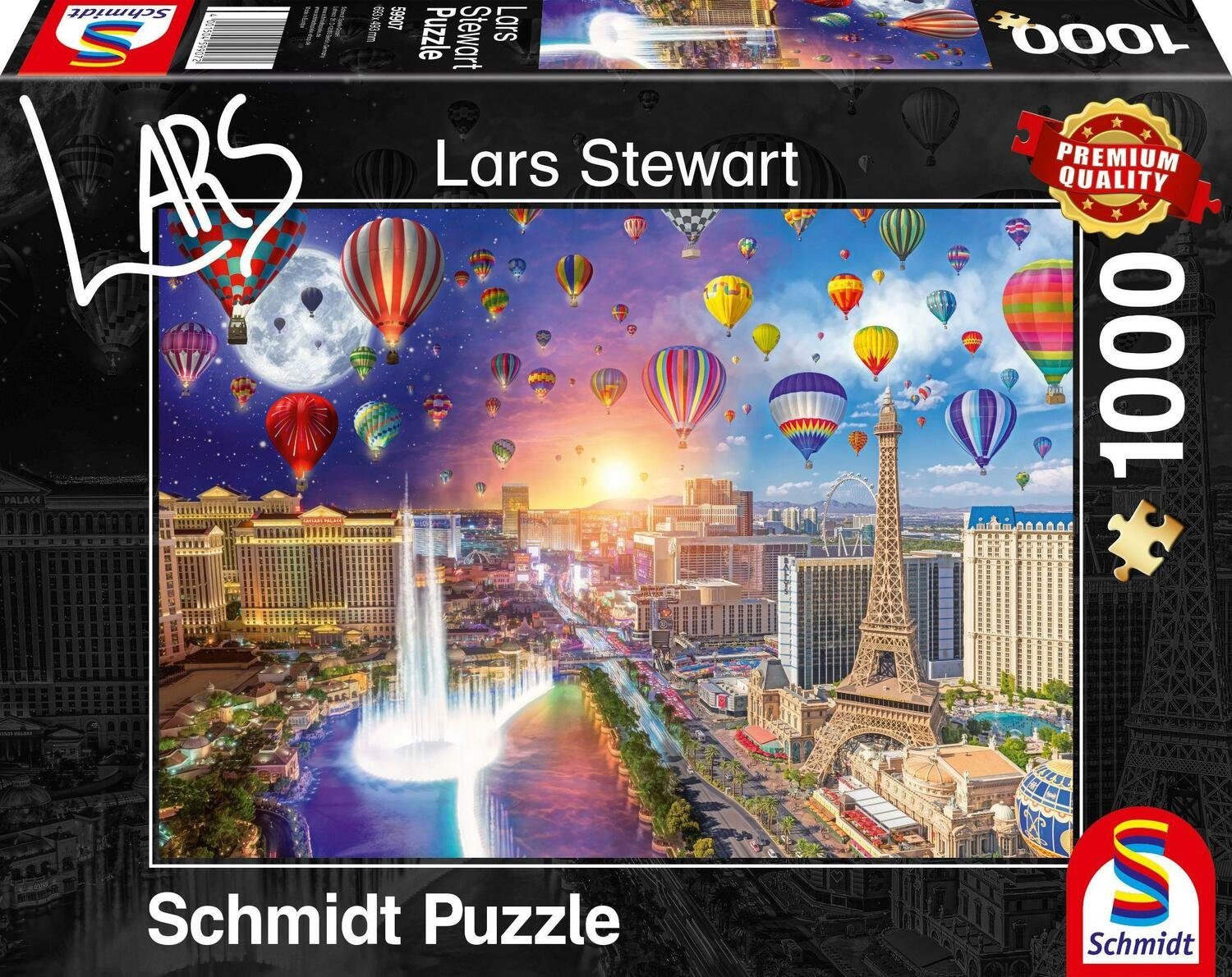 Schmidt Spiele Puzzle Las Vegas, Night and Day Puzzle 1.000 Teile, 1000 Puzzleteile