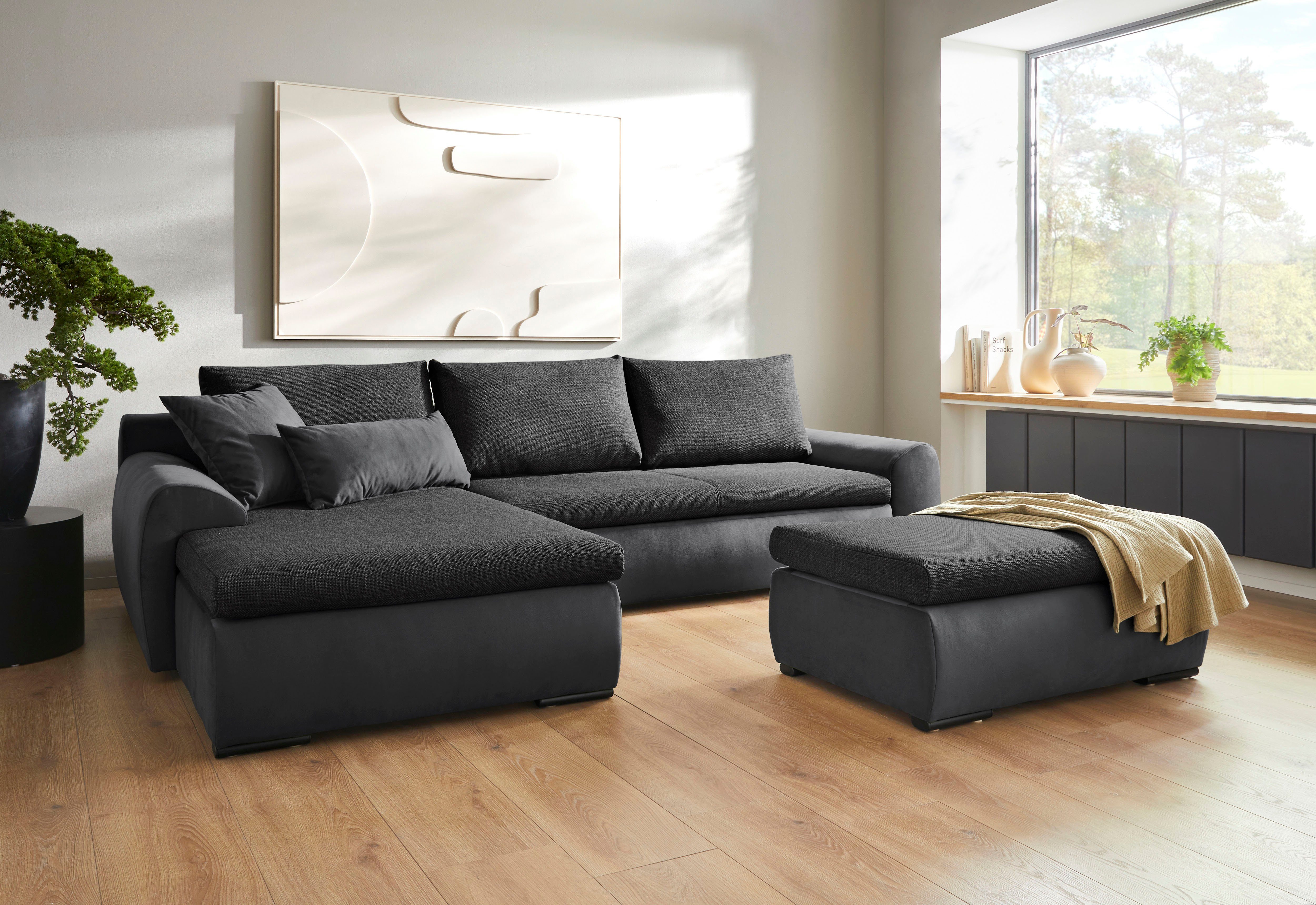 Ecksofa mit Bettfunktion Home Bettkasten und Win, wahlweise affaire